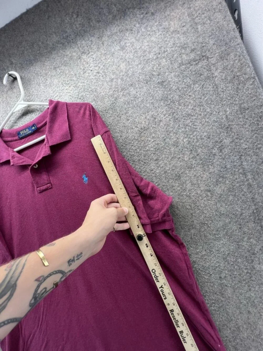 Polo Ralph Lauren Polo Shirt Men 2XL Purple Pony Cotton Casual Solid Knit